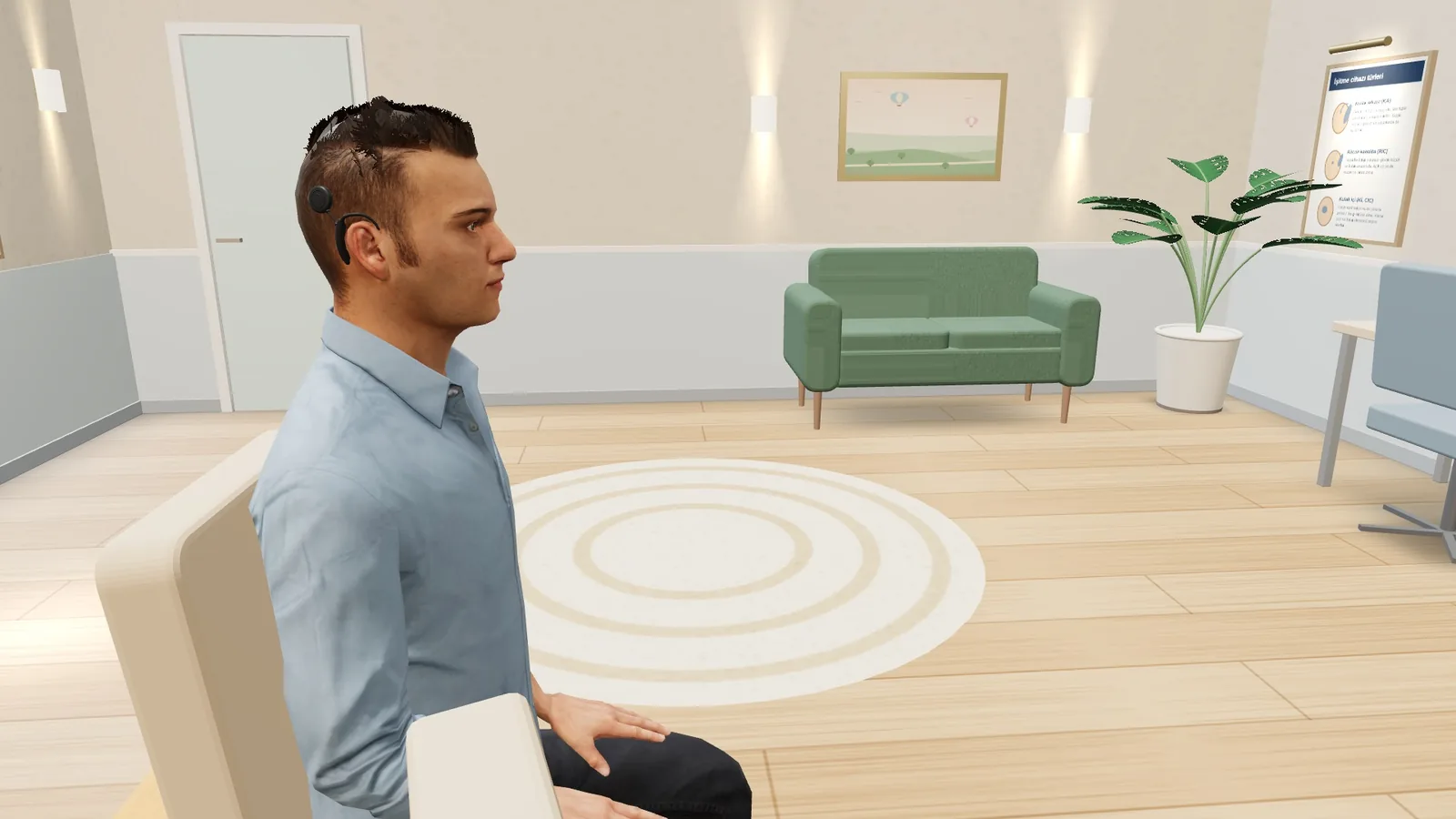 Cochlear Implant Fitting Simulator: Fitting room · cochlear implant programming desk