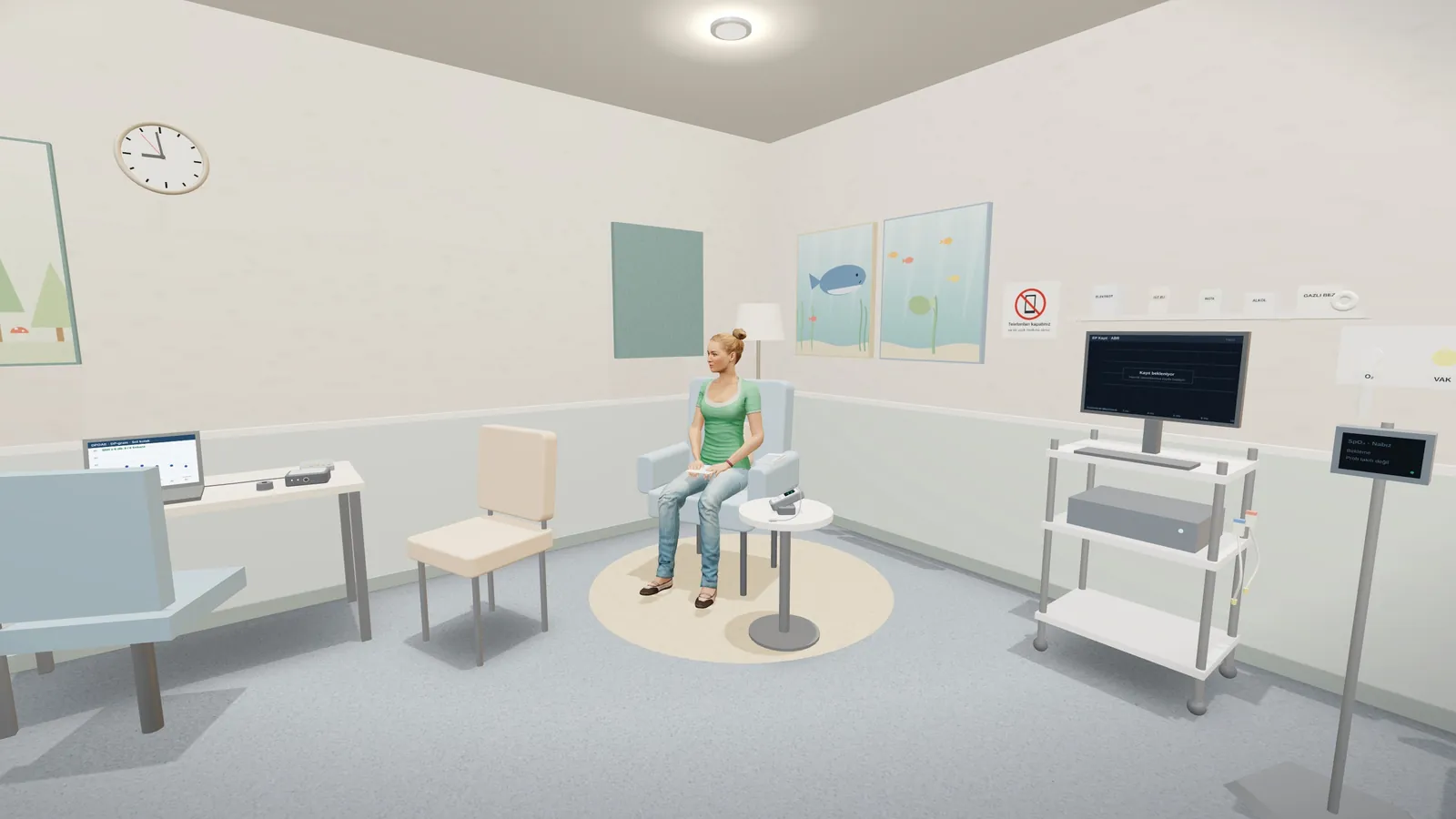 OAE Simulator: ABR and OAE room · OAE desk
